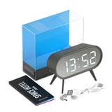 Newgate Space Hotel Cyborg Led Alarm Clock Grey - Top-Down View