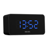Newgate Space Hotel Hypertron Alarm Clock Black Case - Black Lens - Blue Led - Front View