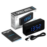 Newgate Space Hotel Hypertron Alarm Clock Black Case - Black Lens - Blue Led - Top-Down View
