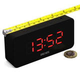 Newgate Space Hotel Hypertron Alarm Clock Black Case - Black Lens - Red Led - Side View