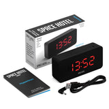 Newgate Space Hotel Hypertron Alarm Clock Black Case - Black Lens - Red Led - Top-Down View