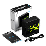 Newgate Space Hotel Orbatron Alarm Clock Black Case - Black Lens - Green Led - 45-Degree Angle
