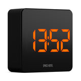 Newgate Space Hotel Orbatron Alarm Clock Black Case - Black Lens - Orange Led - Front View