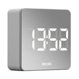 Newgate Space Hotel Orbatron Alarm Clock White Case - Silver Lens - White Led - Front View