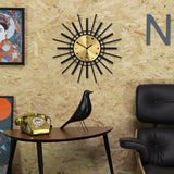 Newgate Stingray Wall Clock Black - Gold Dial - Front View