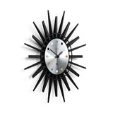 Newgate Stingray Wall Clock Black - Silver Dial - Front View
