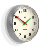 Newgate Superstore Wall Clock Alpha Dial Galvanised - Front View
