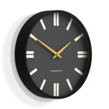 Newgate Universal Wall Clock Plaza Dial Black - Front View