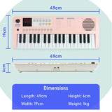 Axus Mini Keyboard 37 Key Keyboard - Pink - Top-Down View