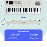 Axus Mini Keyboard 37 Key Keyboard - White - Top-Down View