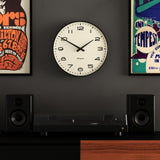 Newgate Radio City Wall Clock Black Arabic Dial - Matte Black - Side View