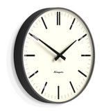 Newgate Radio City Wall Clock Bold Black Marker Dial - Matte Blizzard Grey - Front View