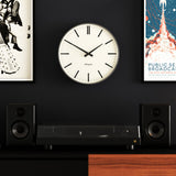 Newgate Radio City Wall Clock Bold Black Marker Dial - Matte Blizzard Grey - Side View