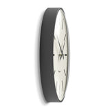 Newgate Radio City Wall Clock Bold Black Marker Dial - Matte Blizzard Grey - Top-Down View