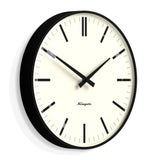 Newgate Radio City Wall Clock Bold Black Marker Dial - Matte Black - Front View
