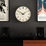 Newgate Radio City Wall Clock Bold Black Marker Dial - Matte Black - Side View