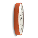 Newgate Radio City Wall Clock Bold Black Marker Dial.- Matte Pumpkin Orange - 45-Degree Angle