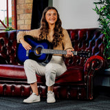 3rd Avenue Acoustic Guitar Premium Pack - Blueburst - Side View