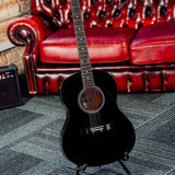 3rd Avenue Acoustic Guitar Premium Pack - Black - Side View