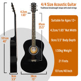 3rd Avenue Acoustic Guitar Premium Pack - Black - Close-Up Angle