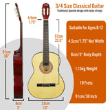3rd Avenue 3/4 Size Classical Guitar Pack - Natural - Top-Down View
