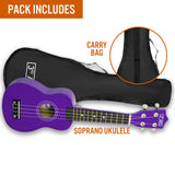 3rd Avenue Soprano Ukulele - Purple - Top-Down View