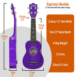 3rd Avenue Soprano Ukulele - Purple - Extra Image