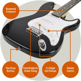 3rd Avenue Electric Guitar Pack - Black - 45-Degree Angle