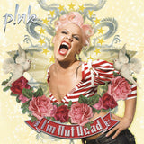 P!Nk I'm Not Dead Vinyl Album & Crosley Record Storage Display Stand - Front View