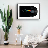 Framed Pink Floyd the Dark Side of The Moon Vinyl Album Art - Front View