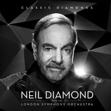 Crosley Record Storage Crate & Neil Diamond - Classic Diamonds With The London Symphony Orchestra - Double Vinyl Album Bundle - Front View