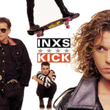 Inxs Kick - Vinyl Album & Crosley Record Storage Display Stand - Top-Down View