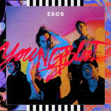 Crosley Record Storage Crate & 5 Seconds Of Summer Youngblood - Vinyl Album Bundle - Front View