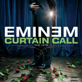 Eminem Curtain Call - Double Vinyl Album & Crosley Record Storage Display Stand - Top-Down View