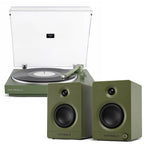 Victrola Automatic Turntable + Victrola Tempo Bookshelf Speakers Bundle - Green