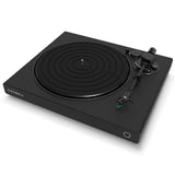 Victrola Hi-Res Onyx INT Turntable + Crosley Soho Turntable Stand - Natural - Close-Up Angle