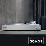 Victrola Stream Carbon Turntable + Crosley Soho Turntable Stand - Natural - Rear View