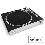 Victrola Stream Carbon Turntable + Crosley Soho Turntable Stand - Natural - Close-Up Angle
