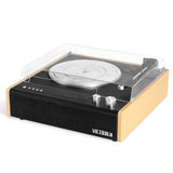 Victrola Eastwood Turntable + Bundled Record Storage Crate - 45-Degree Angle