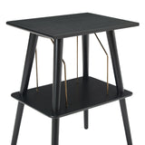 Victrola Eastwood II Turntable - Walnut + Turntable Stand Bundle - Black - 45-Degree Angle