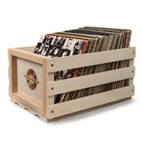 Victrola Revolution Go Turntable - Blue + Bundled Record Storage Crate - Side View