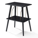 Victrola Revolution Go Turntable - Blue + Entertainment Stand Bundle - Black - Side View