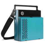 Victrola Revolution Go Turntable - Blue + Entertainment Stand Bundle - Black - Close-Up Angle