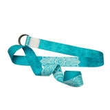 Yoga Design Lab Yoga Strap Mandala Turquoise - Close-Up Angle