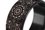 Yoga Design Lab Yoga Wheel Cork Mandala Black - Rear View