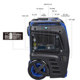 Sunovo 2000W Portable Power Station Solar Inverter Generator - Top-Down View