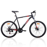 Trinx MTB Mens Mountain Bike 26 inch Shimano Gear 21-Speed [Colour: Matt Black White/Red] [Size Of F