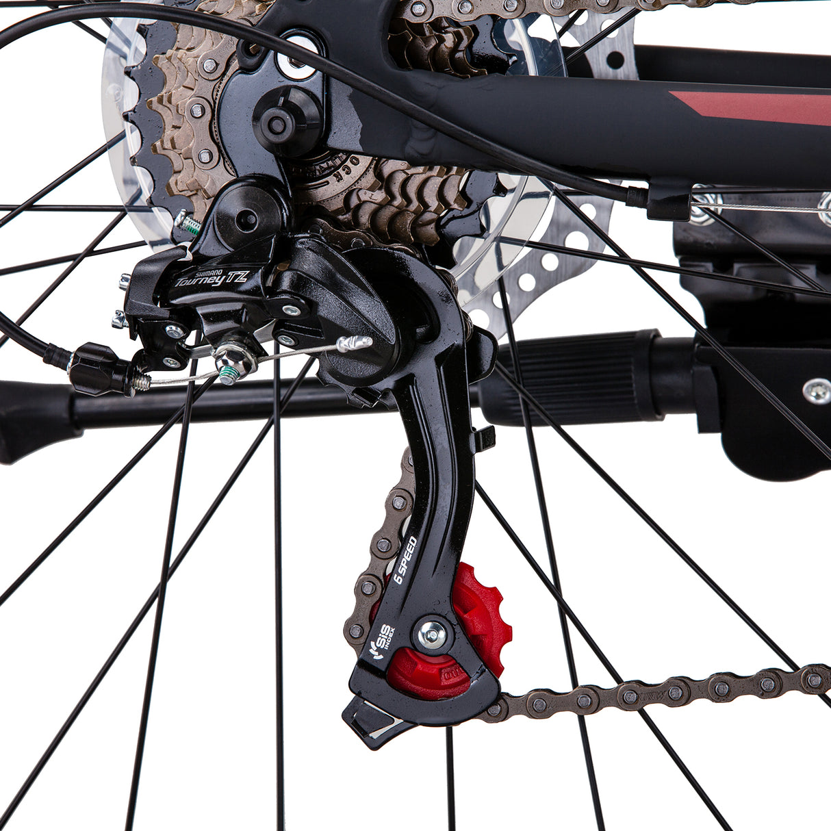 Trinx MTB Mens Mountain Bike 26 inch Shimano Gear 21-Speed [Colour: Matt Black White/Red] [Size Of F