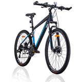Trinx M600 Mountain Bike 24 Speed MTB Bicycle 17 Inches Frame Blue - Front View