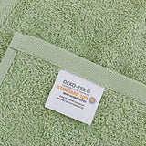 Linenland Bath Towel Set - 4 Piece Cotton Washcloths - Sage Green - Side View
